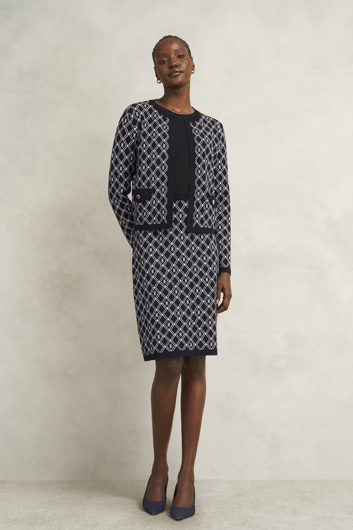 Hobbs London Hobbs London Women's Perrie Knitted Jacket in Dark Navy - 3