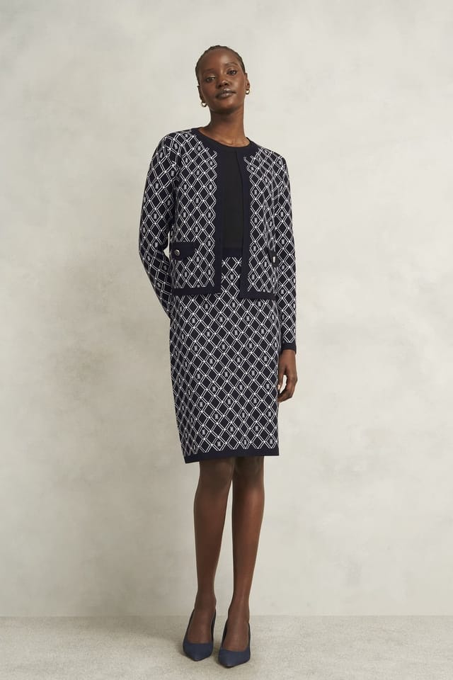 Hobbs London Hobbs London Women's Perrie Knitted Jacket in Dark Navy - 3