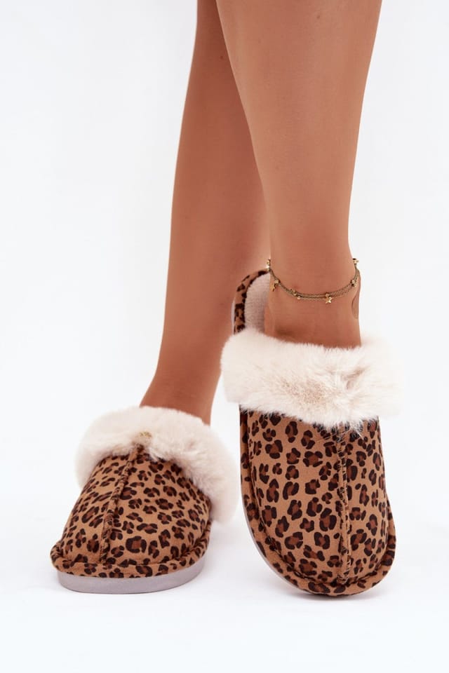 Love Lace Love Lace Women's Soft Fur Lined Suede Slippers For Cozy Warm Steps At Home in Brown - 3