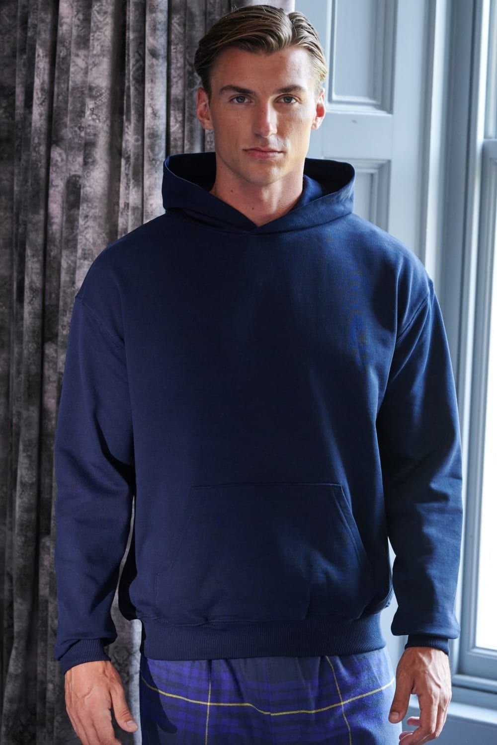 British Boxers British Boxers Men's "French Navy" Cotton Oversized Hoodie in Navy