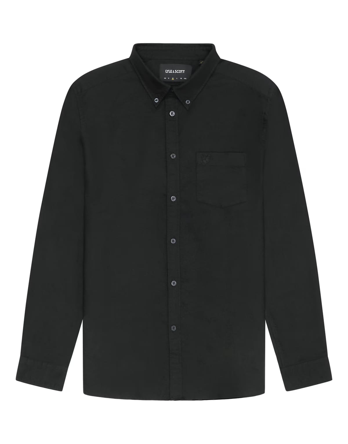 ASOS Lyle & Scott Ls woven shirts tonal eagle plain oxford shirt in z865 jet black - 1