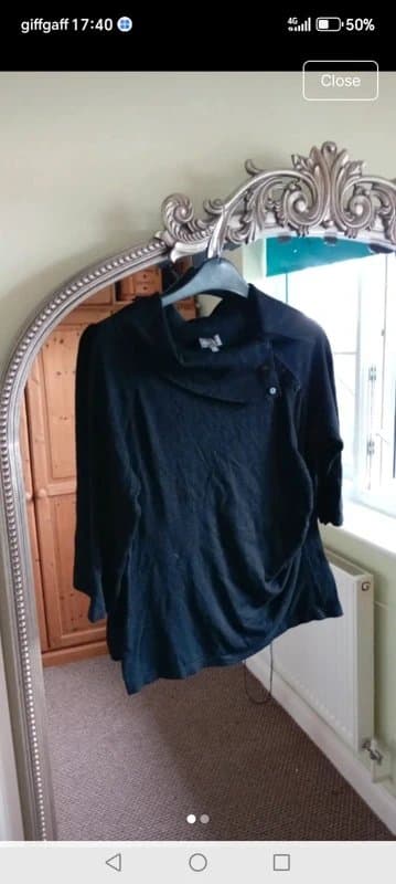 Phase Eight Phase eight size 12 ladies roll neck button detail black knitted  jumper top