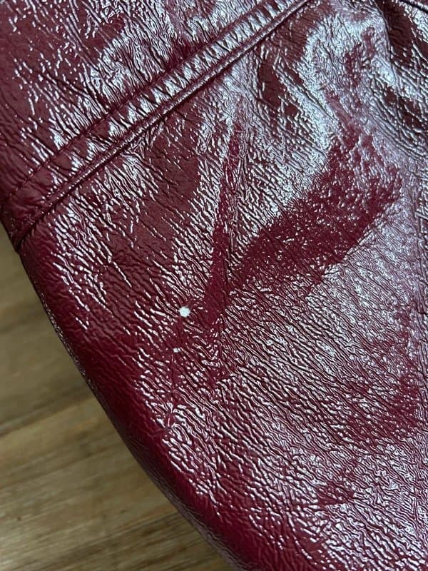 New Look New Look Petite Burgundy Faux Leather Mini Skirt Zip Front Biker PU Skirt UK 10