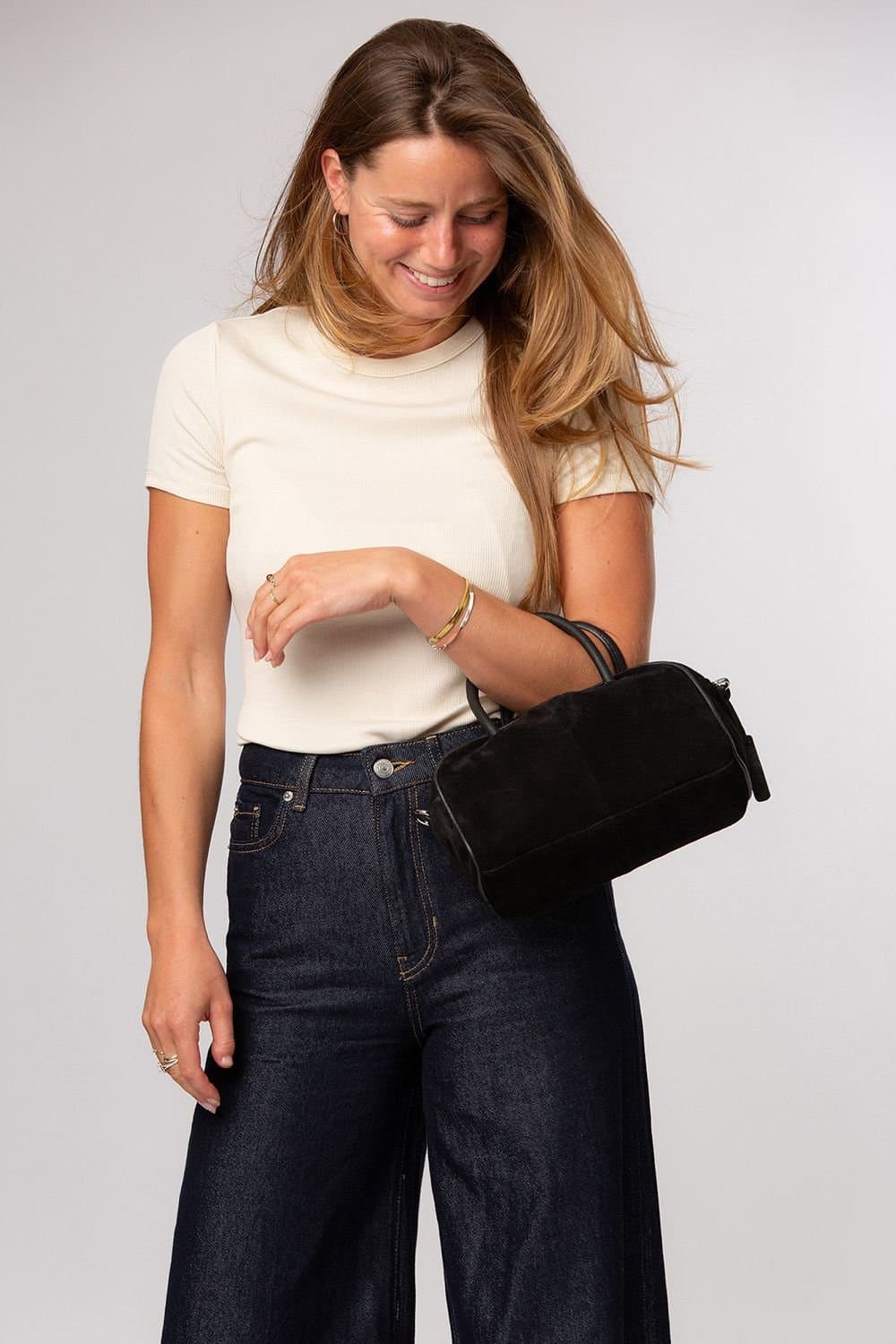 Pure Luxuries London Pure Luxuries London Women's 'Faith' Suede Mini Evening Handbag in Black
