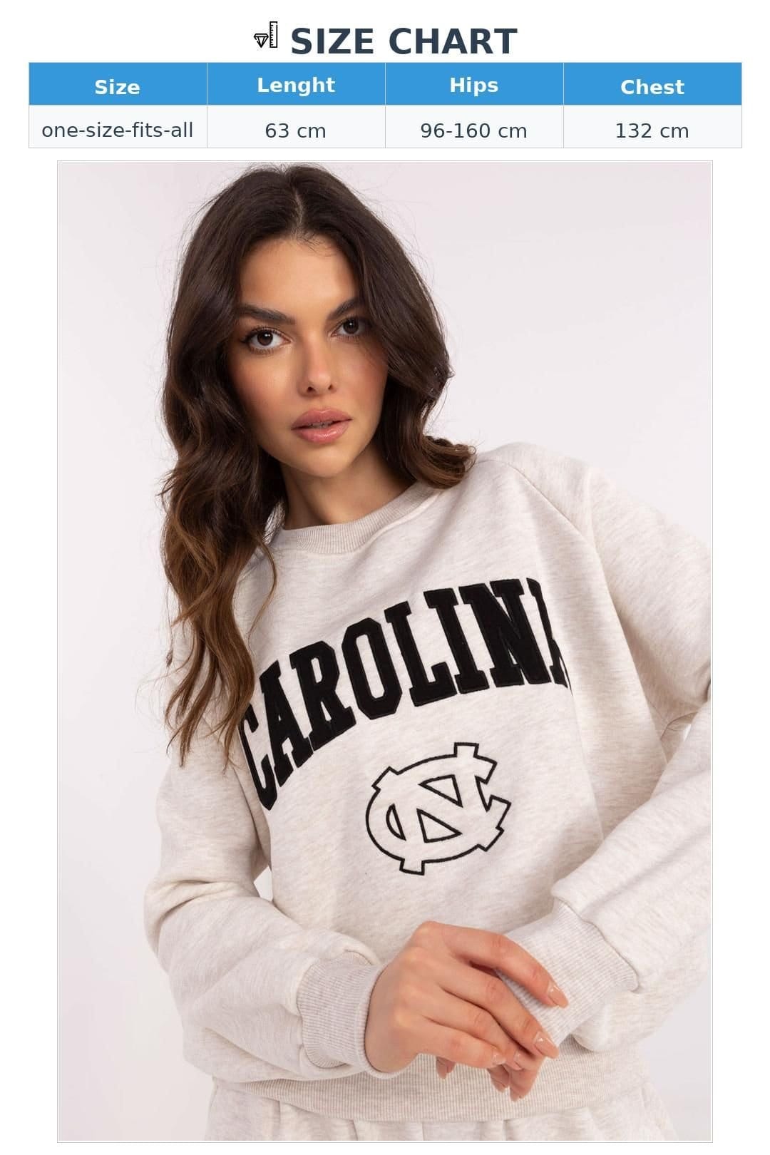 Love Lace Love Lace Women's Everyday Cotton Crew Sweatshirt with Patch in Beige - 4