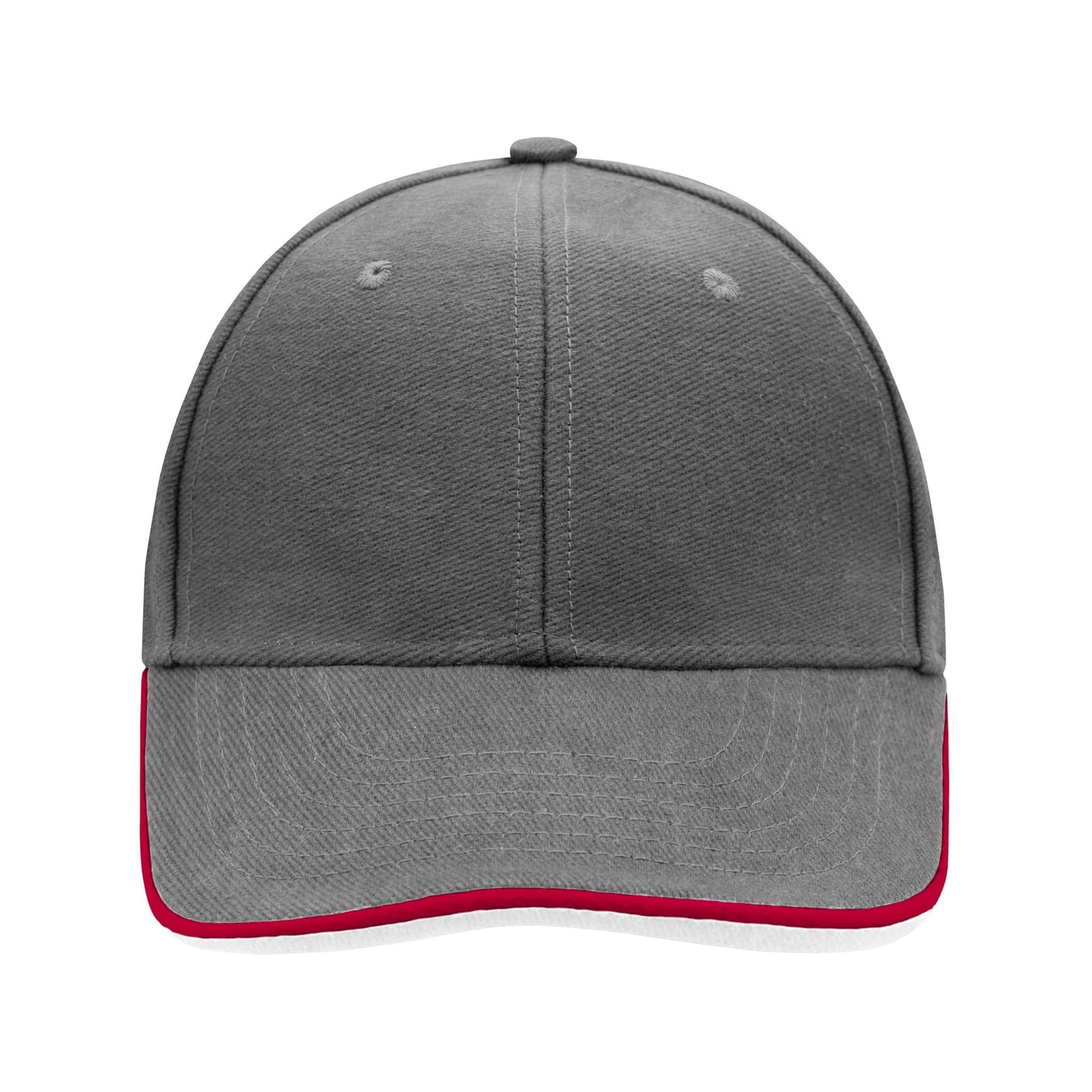 Myrtle Beach Myrtle Beach Men's 6 Panel Double Sandwich Peak Cap in Dark Grey
