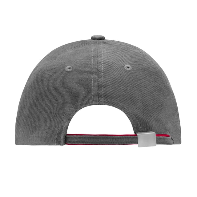 Myrtle Beach Myrtle Beach Men's 6 Panel Double Sandwich Peak Cap in Dark Grey - 2