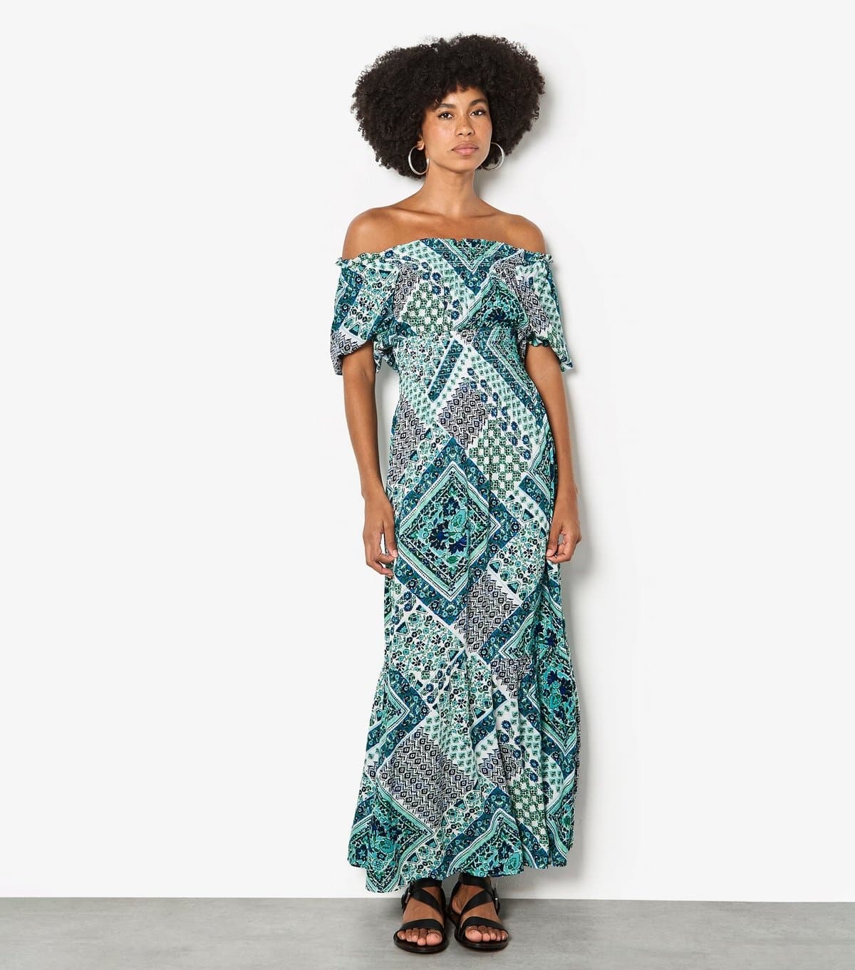 Apricot Women's Blue Scarf Print Maxi Dress Apricot New Look