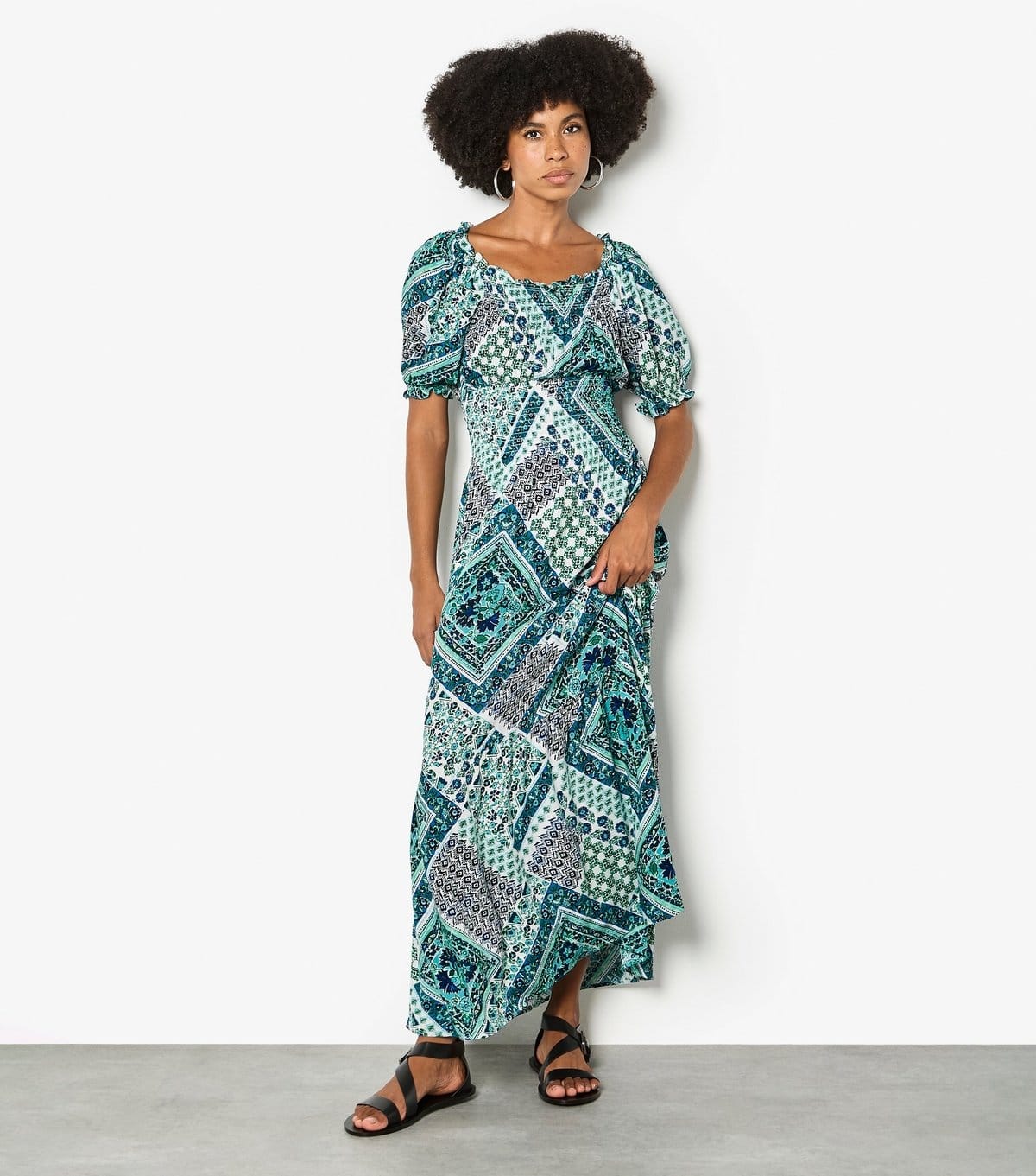 Apricot Women's Blue Scarf Print Maxi Dress Apricot New Look - 4