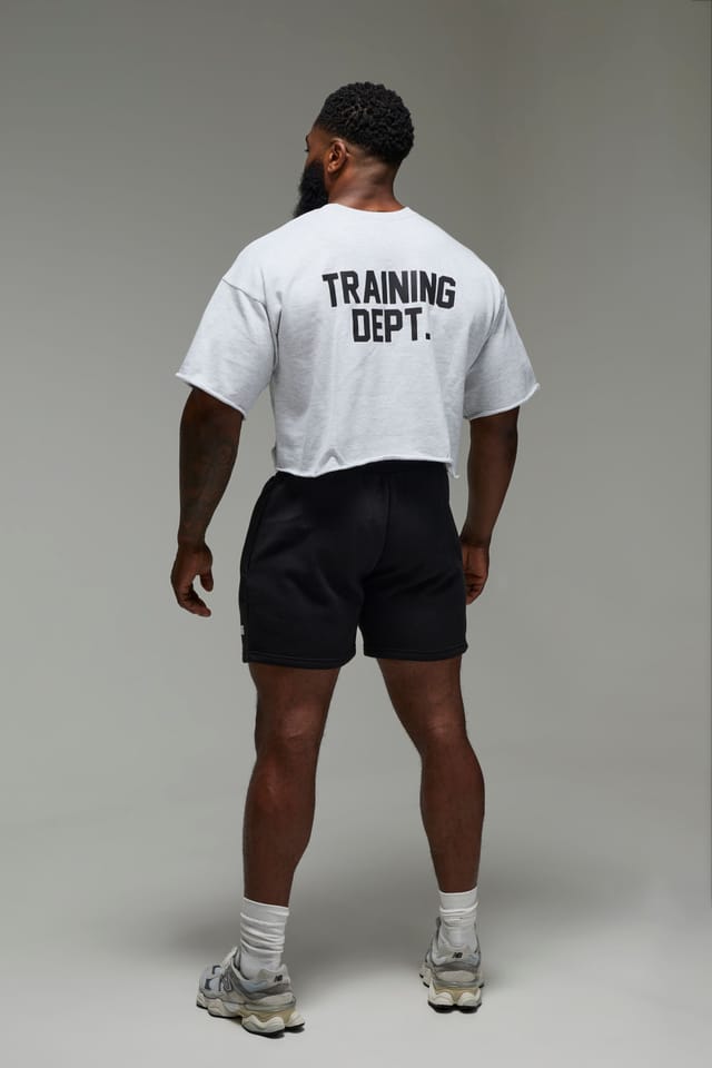 Training Dept. Training Dept. Men's Training Dept Short Cropped Sleeve Sweat in Grey Marl - 2
