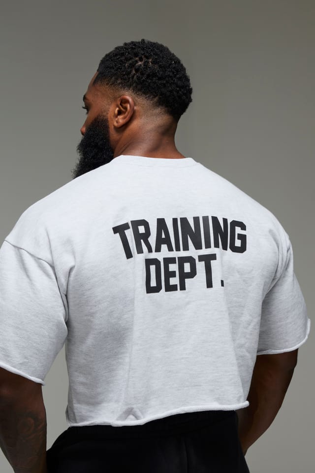 Training Dept. Training Dept. Men's Training Dept Short Cropped Sleeve Sweat in Grey Marl - 3