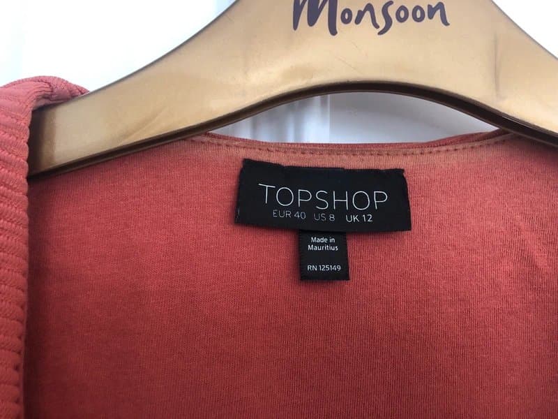 Topshop Vintage Topshop short rust ribbed jacket size 12