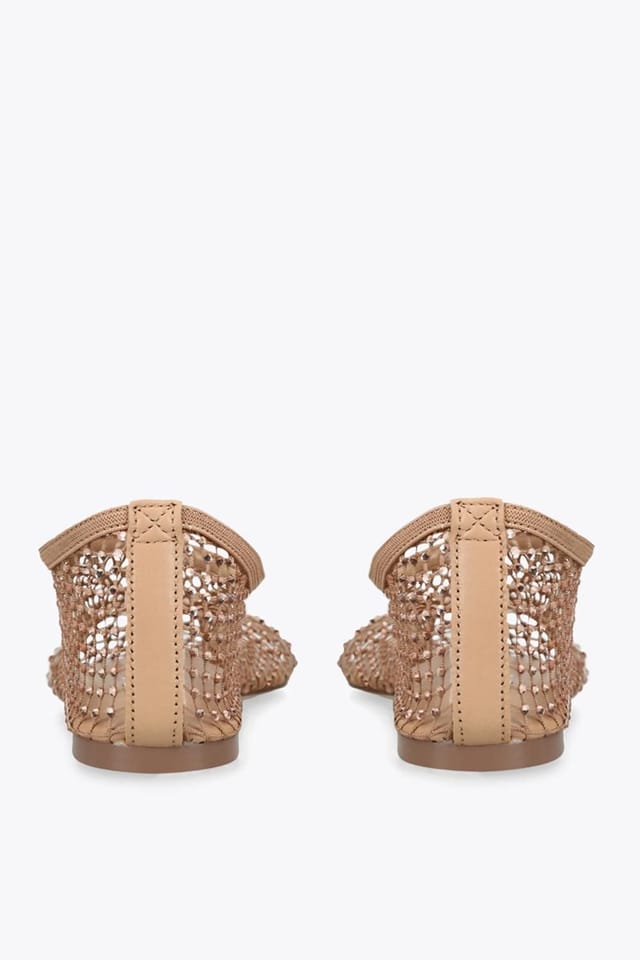 Steve Madden STEVE MADDEN Women's 'Mino Blush Rhinestone' Fabric Flats in Tan - 3