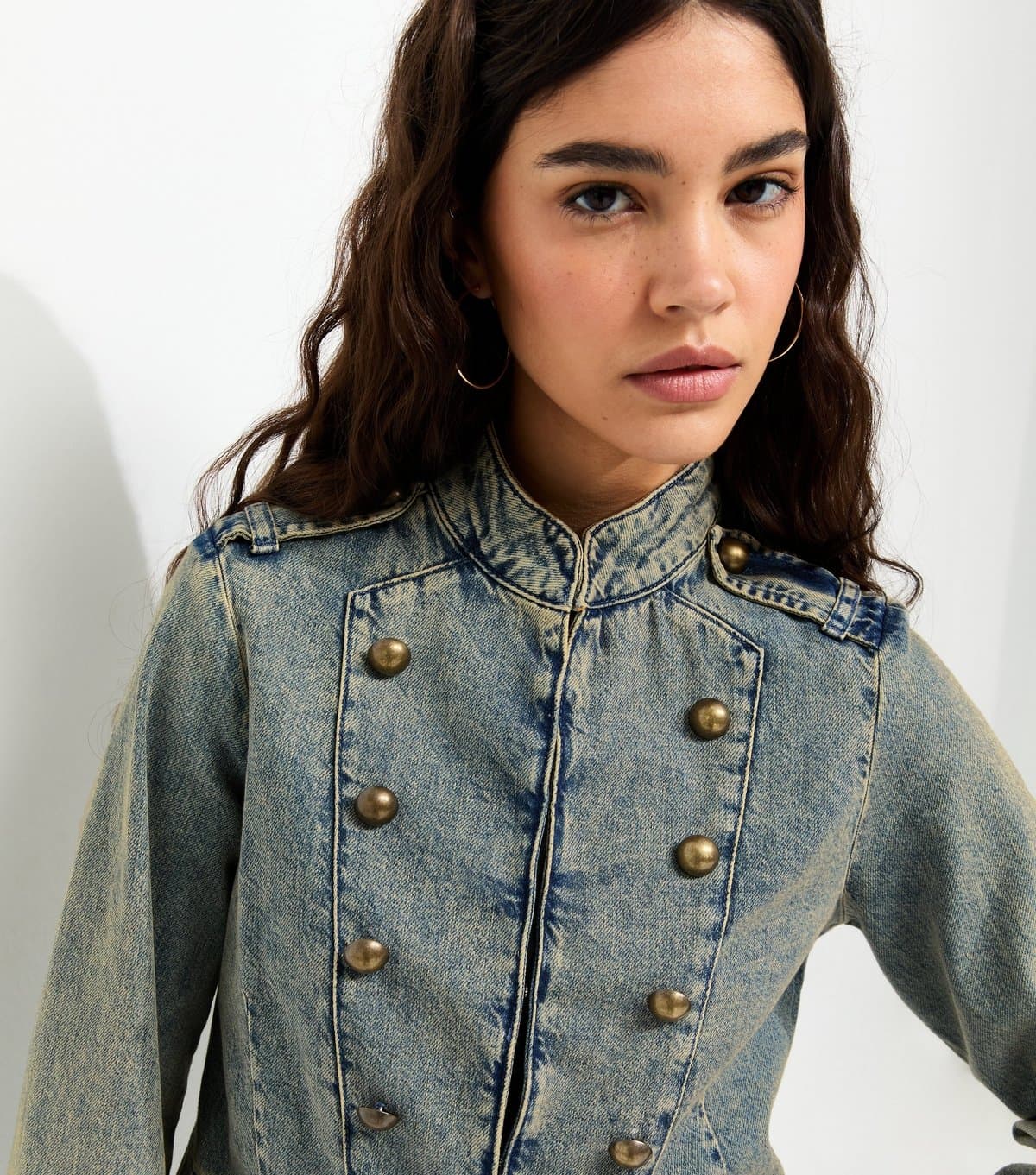 New Look Women's Blue Drummer Style Denim Jacket New Look