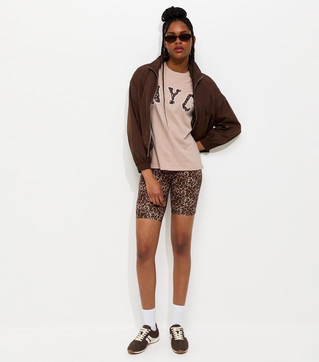 New Look Women's Mink Cotton Leopard Print NYC Logo T-Shirt New Look - 3