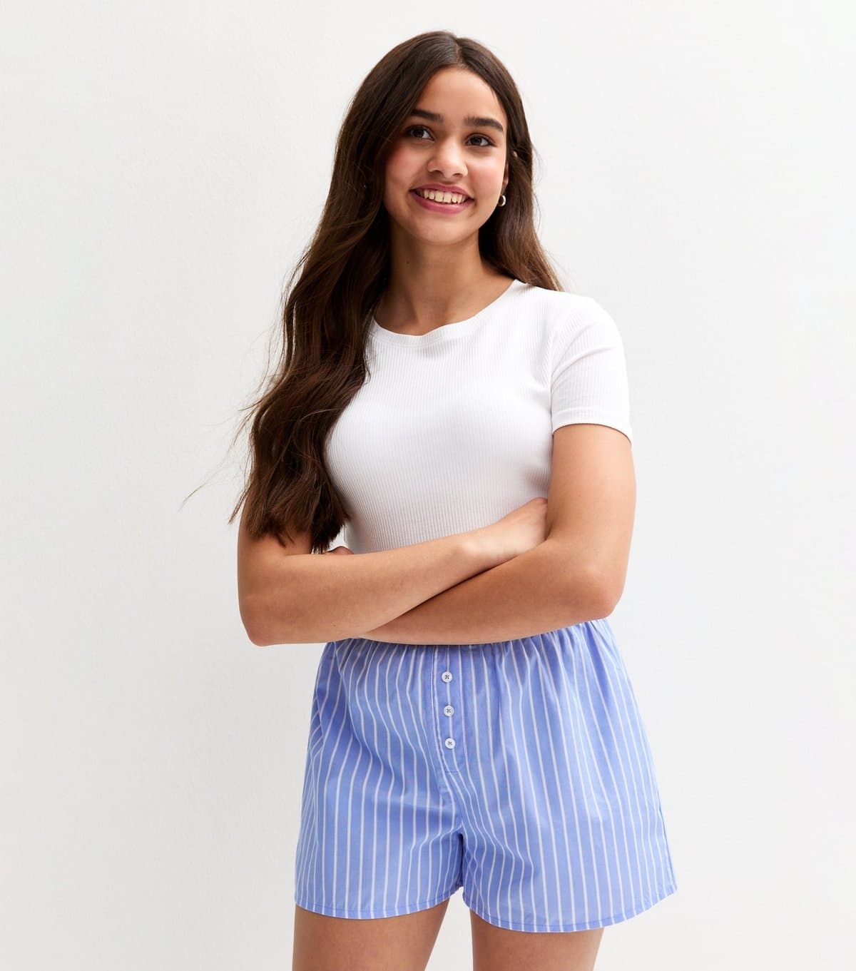 New Look Girls' Blue Striped Pyjama Shorts New Look