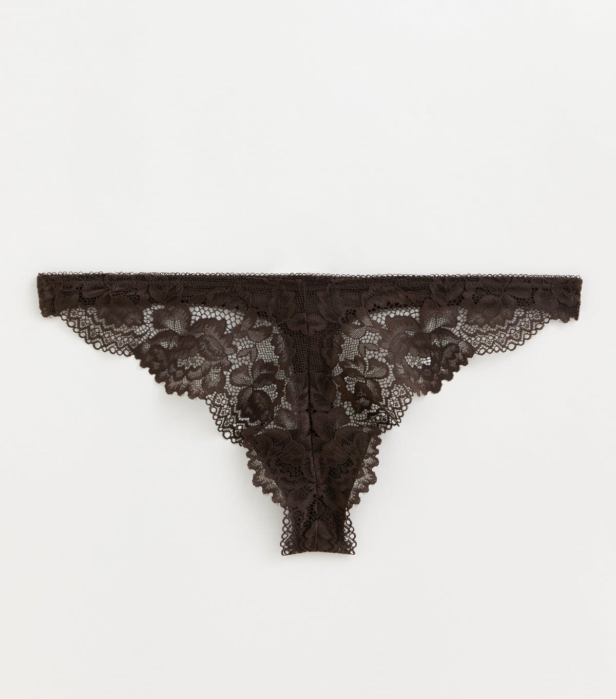 New Look Women's Dark Brown Lace Thong New Look