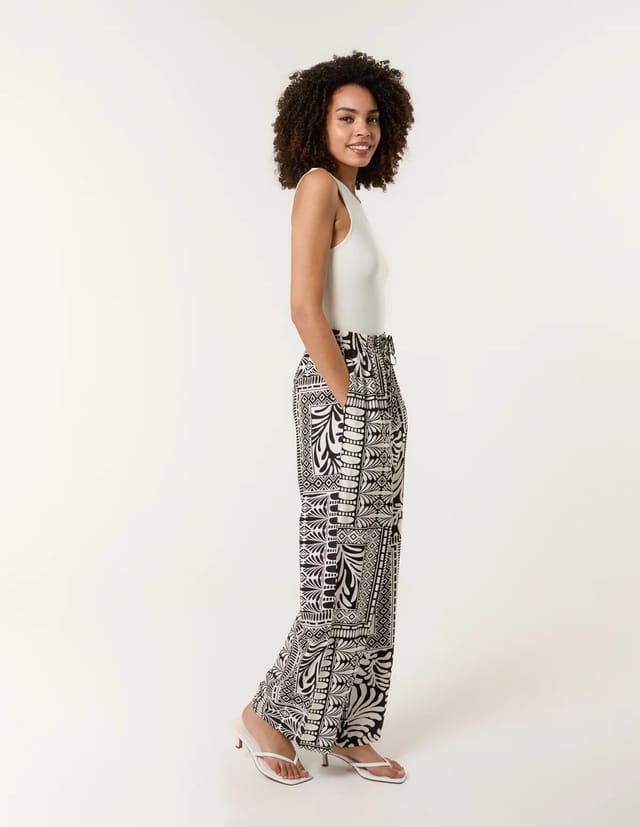 Blue Vanilla Abstract Print Trousers - 2