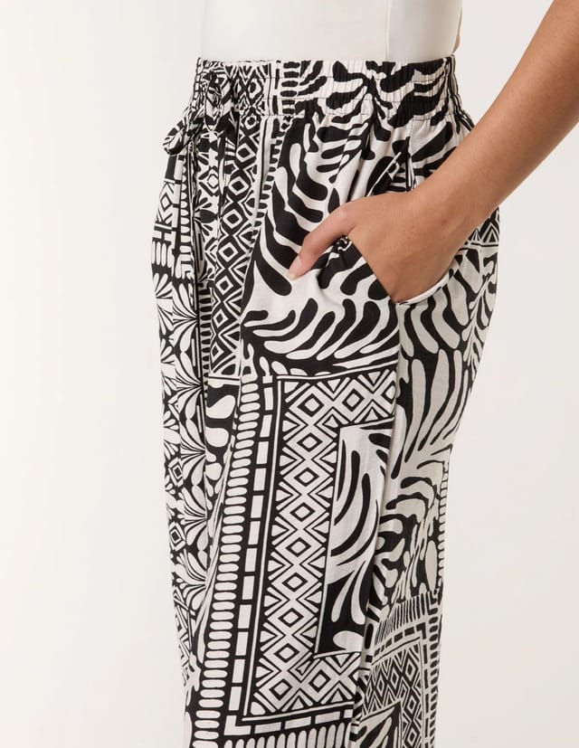 Blue Vanilla Abstract Print Trousers - 3