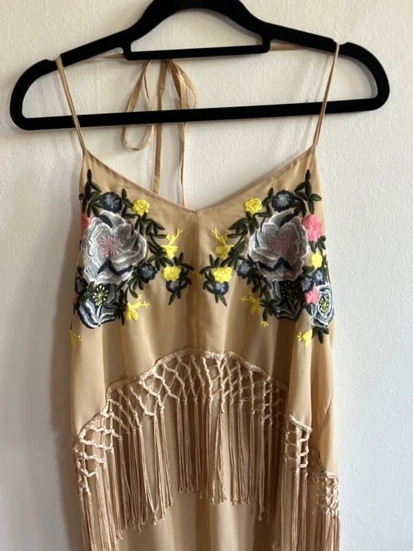 Topshop Topshop tassel embroidered dress size S