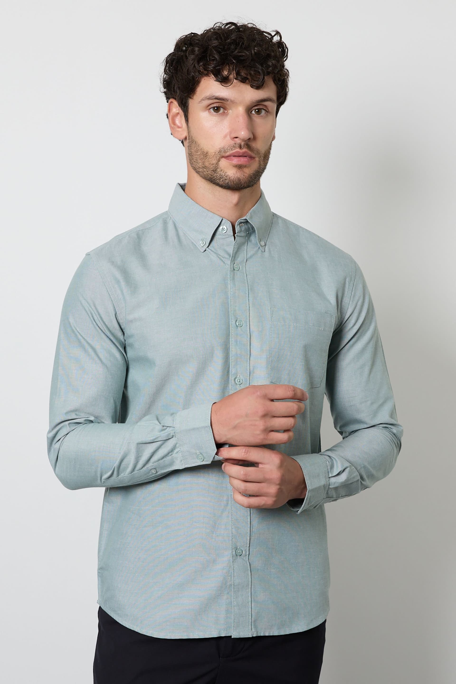 Burton Burton Men's Green Oxford Long Sleeve Shirt