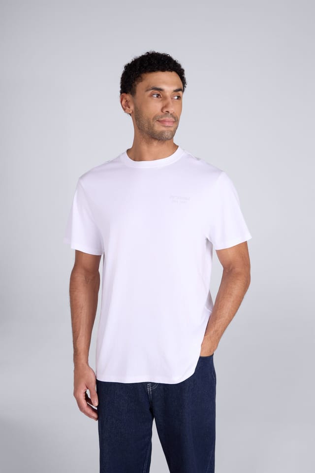 Animal Animal Men's 'Icon' Logo Print Lightweight Cotton Relaxed Fit Casual T-Shirt in White - 2