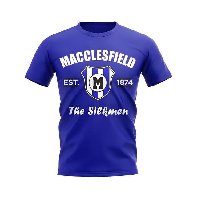Macclesfield Macclesfield Men's Personalised Established Football T-Shirt in Blue - 2