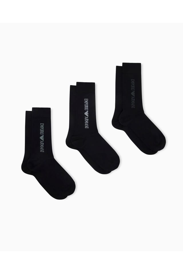 Emporio Armani Emporio Armani Men's 3-Pack Short Socks Black - 2