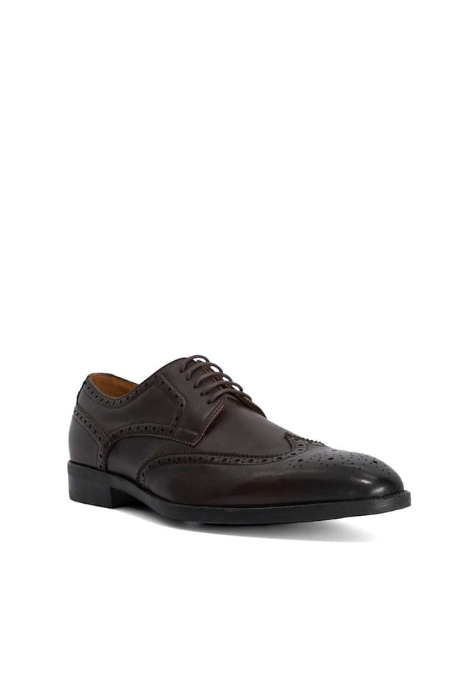 Dune London Dune London Men's Wide Fit 'Sunni' Leather Derbies in Brown - 2