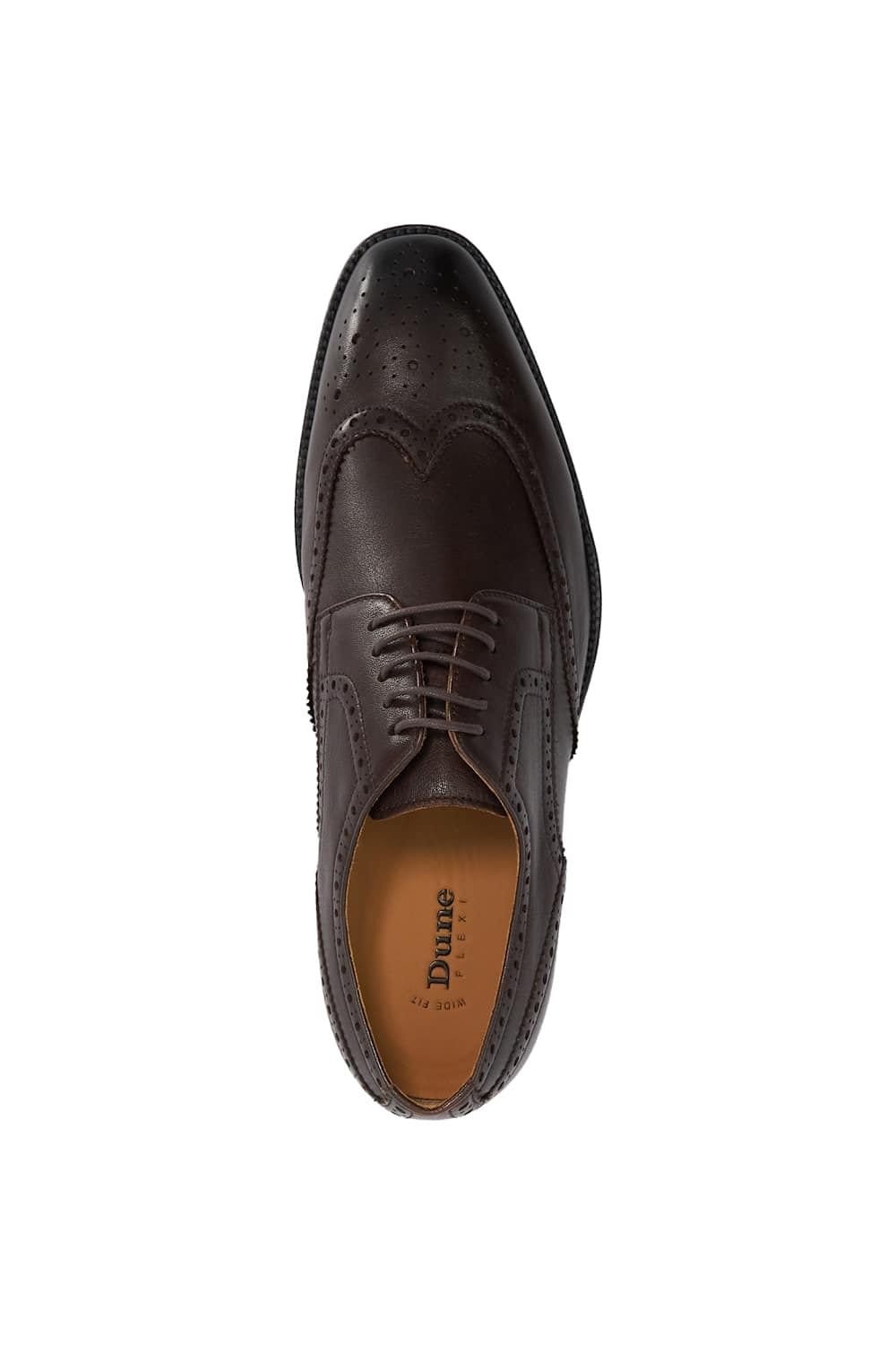 Dune London Dune London Men's Wide Fit 'Sunni' Leather Derbies in Brown - 4
