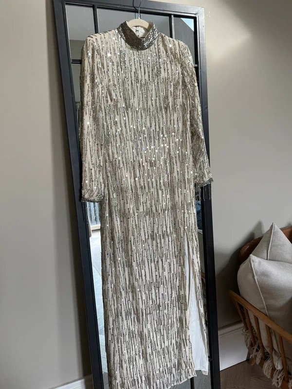River Island River Island Sequin Embellished Long Sleeve Maxi Dress