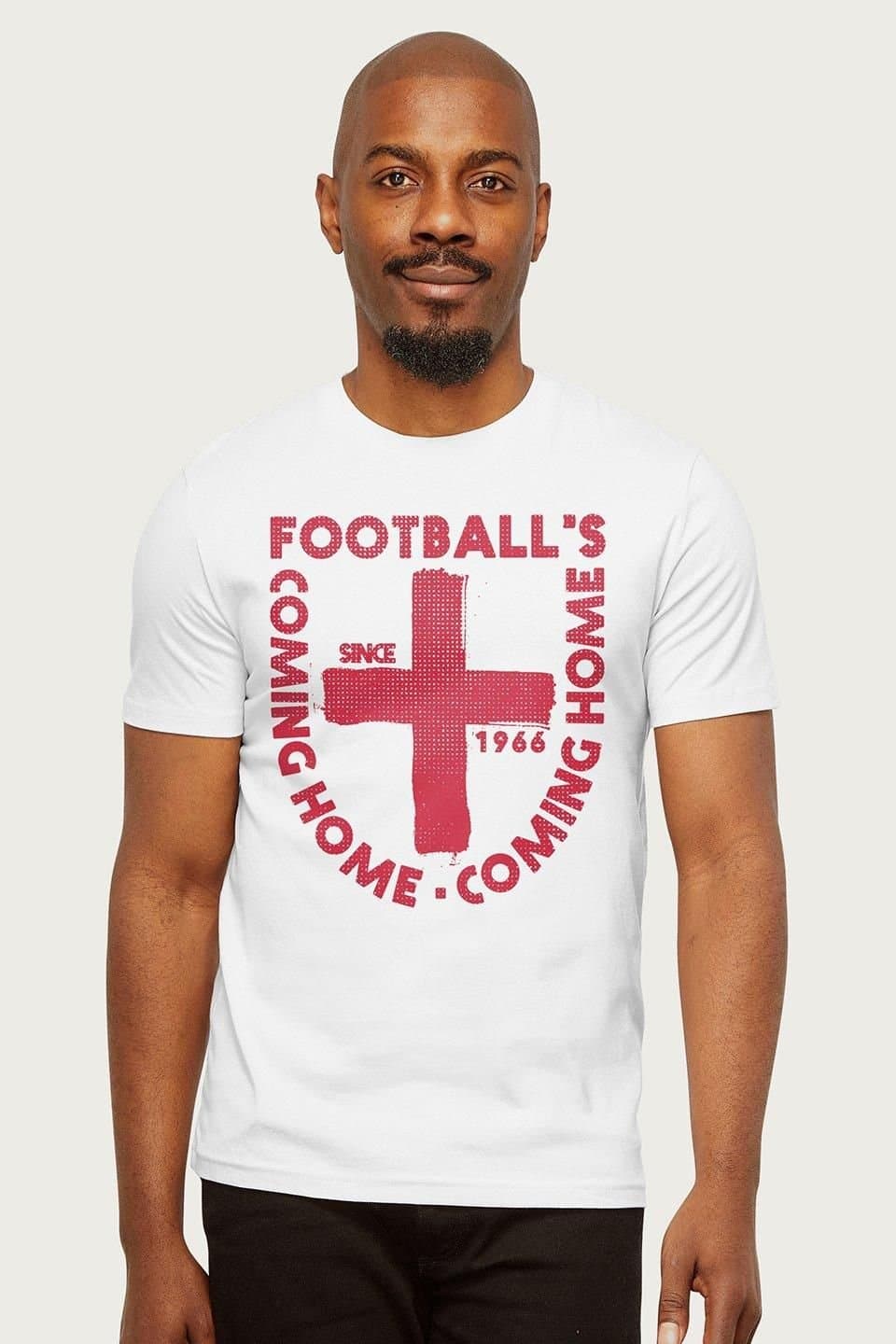 Footballs Coming Home Football's Coming Home Men's England Euro T-Shirt in White