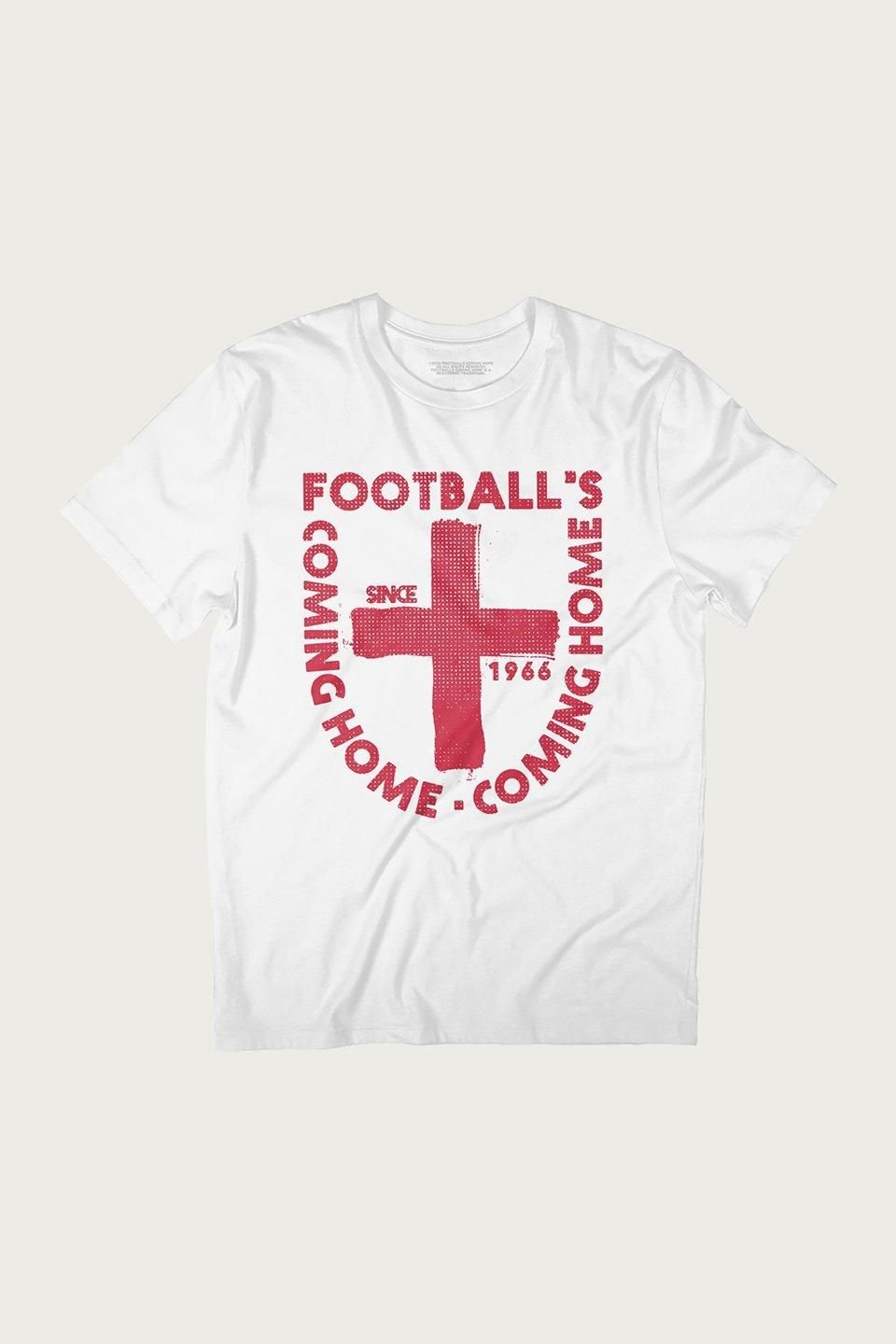 Footballs Coming Home Football's Coming Home Men's England Badge England Euro T-Shirt in White - 2