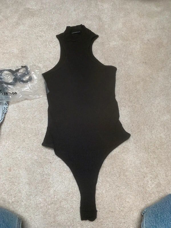 ASOS Black Ribbed Turtle Neck Bodysuit