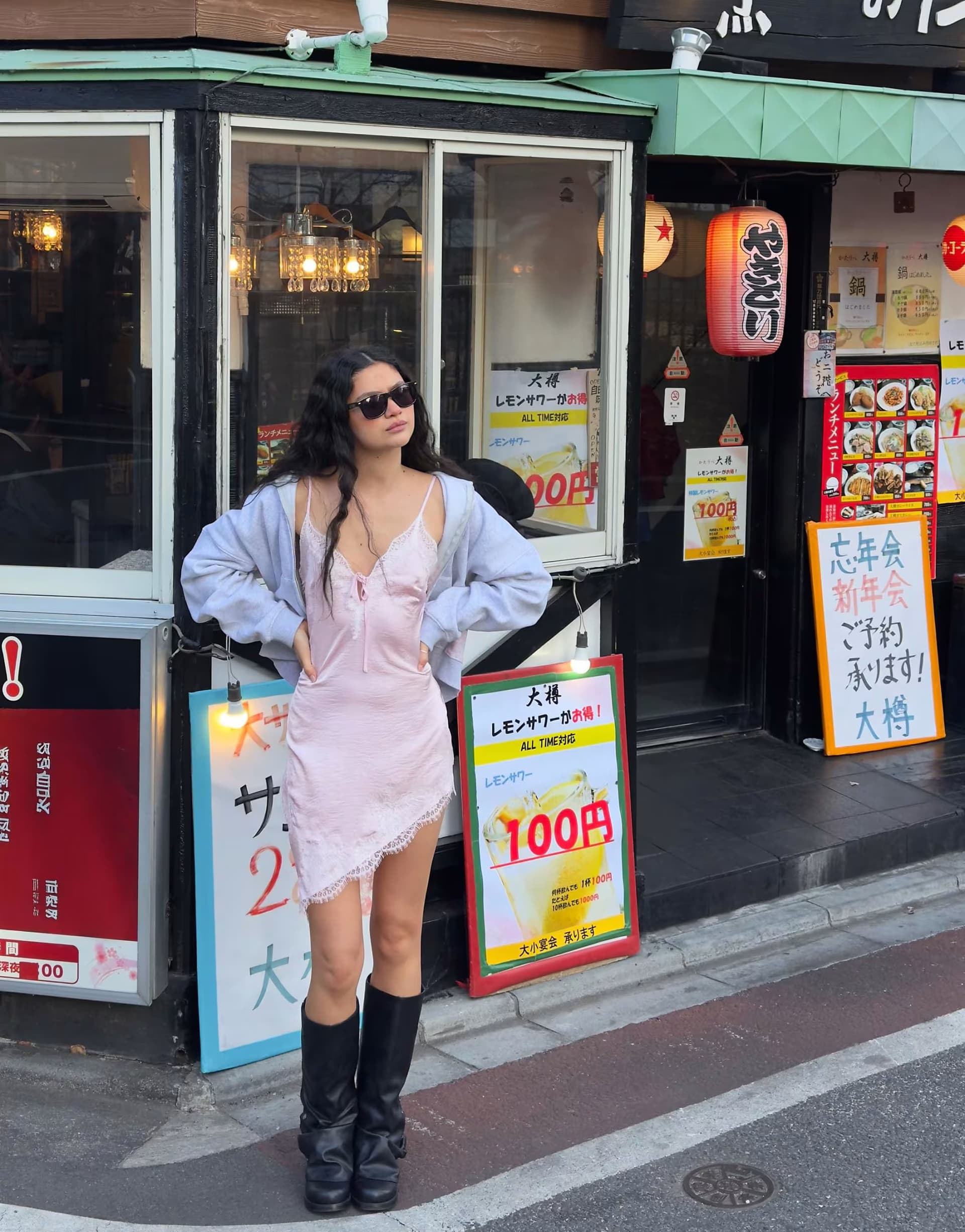 ASOS Bershka Asymmetric sateen mini dress in pink