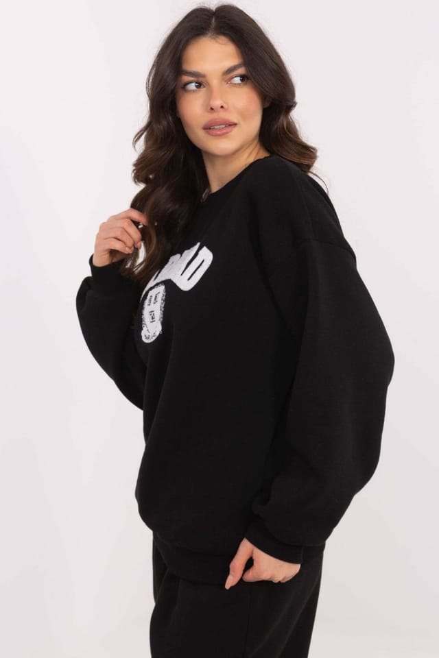 Love Lace Love Lace Women's Cotton Polyester Casual Sweatshirt Insulated in Black - 2