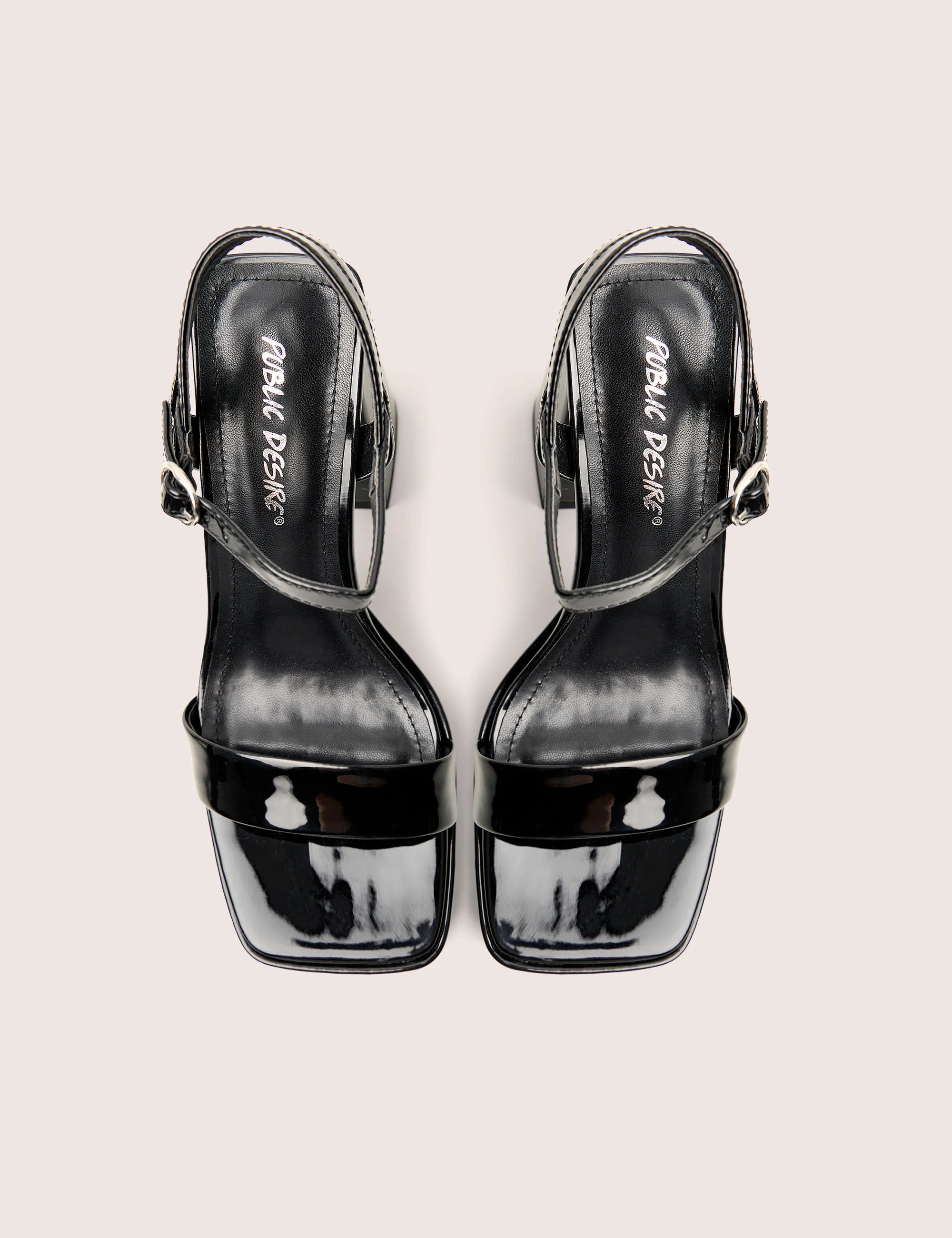 Public Desire Figure Black Platform Patent High Heel - 4