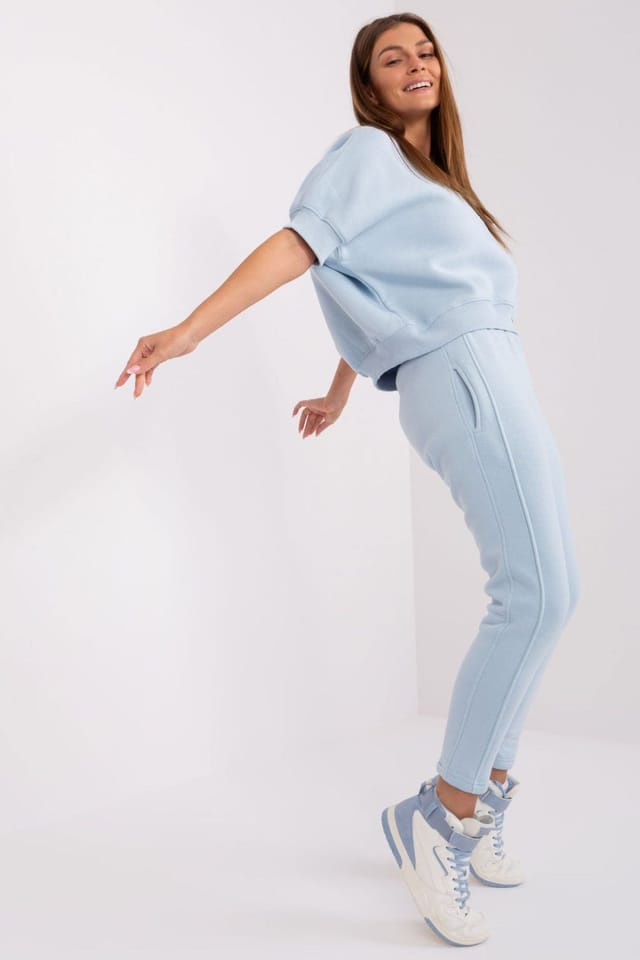 Love Lace Love Lace Women's Insulated Casual Cotton Polyester Sweatshirt Set in Blue - 3