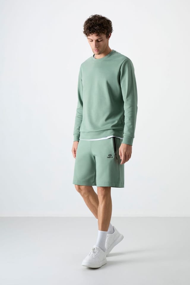 Tommy Life Tommy Life Men's Regular-fit Knit Sweat Shorts in Mint - 2