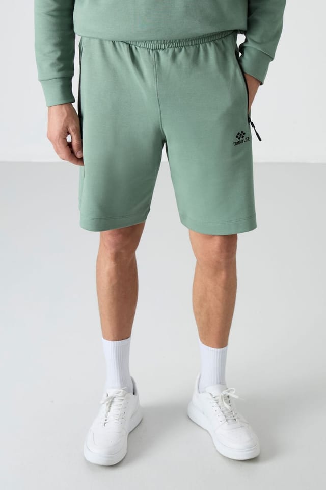 Tommy Life Tommy Life Men's Regular-fit Knit Sweat Shorts in Mint - 3