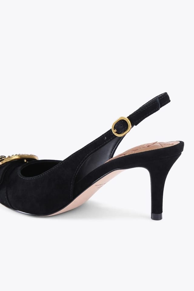Kurt Geiger London Kurt Geiger London Women's 'Kgl Mayfair Sling Sm Egl' Suede Heels in Black - 3
