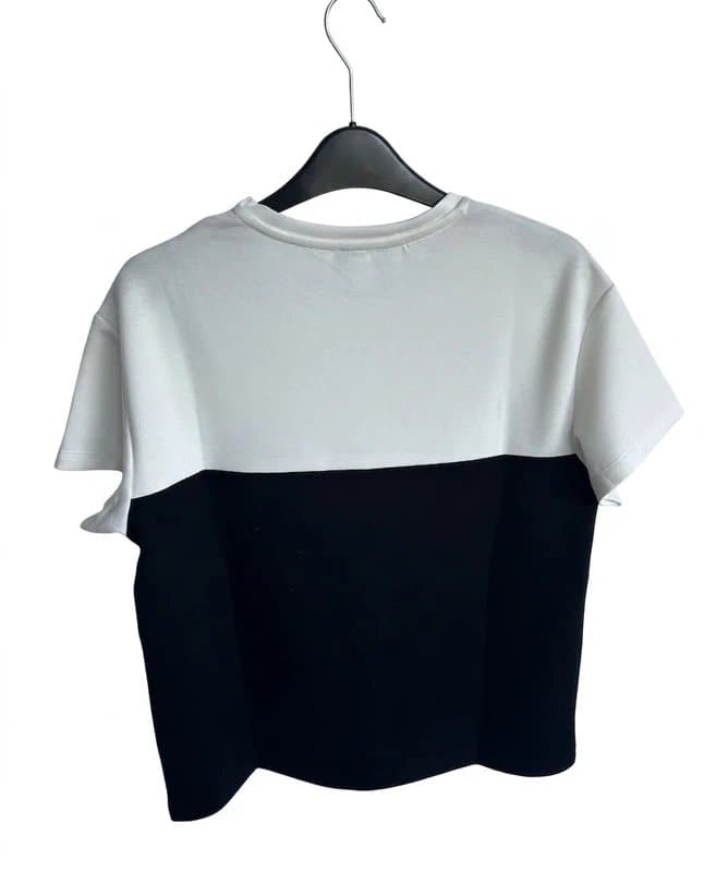 Tricotto Tricotto Color-Block T-Shirt with Gold Foil Detail - Size XS (8)