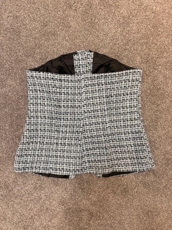 New Look Blue Boucle Bandeau Waistcoat - Size 16