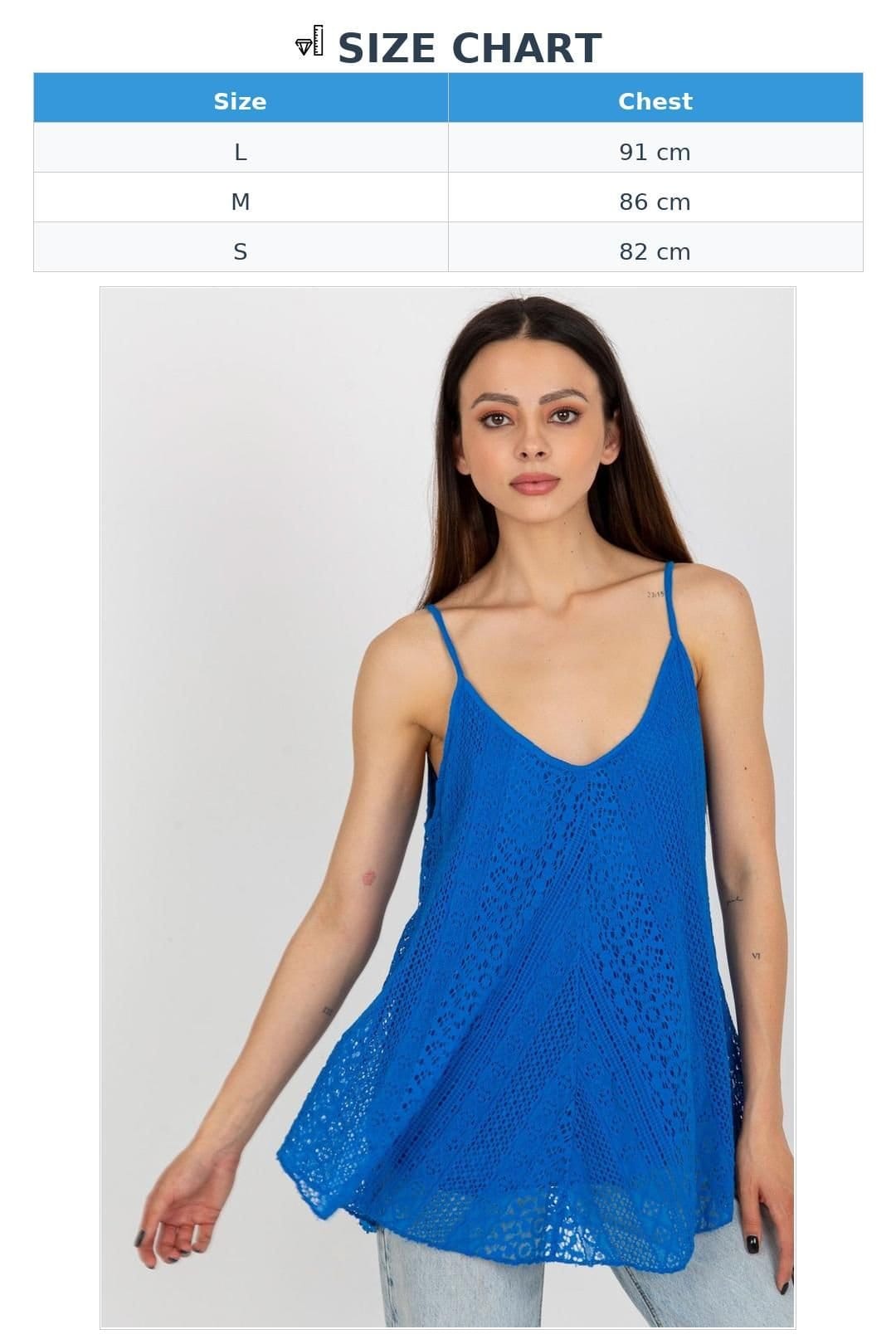 Love Lace Love Lace Women's Lined Lace V Neck Cami Top for Summer in Blue - 4
