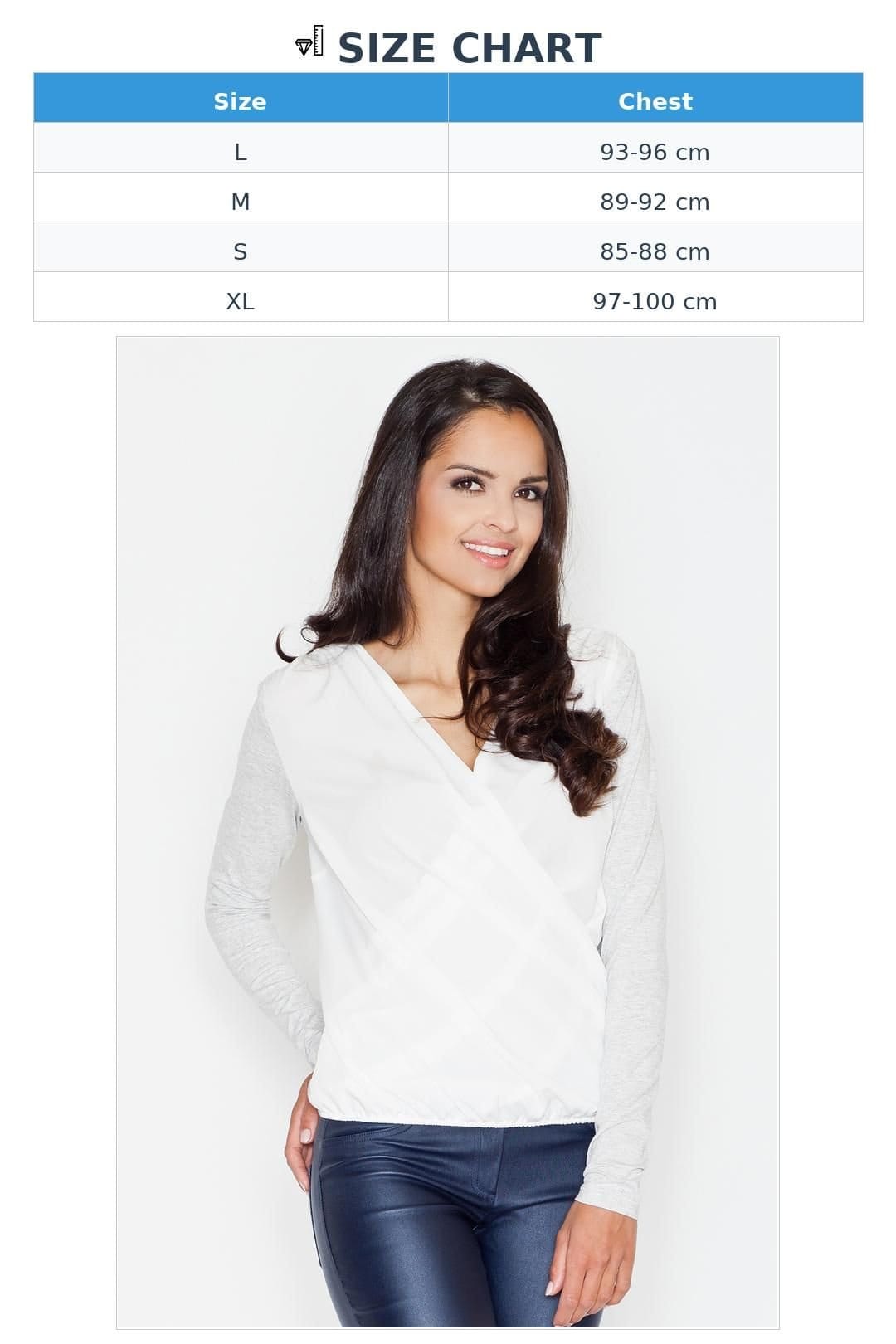 Love Lace Love Lace Women's Two Tone Long Sleeve Pleated Front Blouse Style 43827 in Grey - 4
