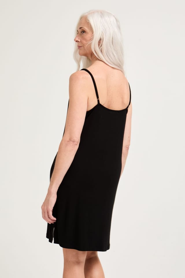 Pretty You London Pretty You London Women's Bamboo Chemise Nightdress in Black - 3