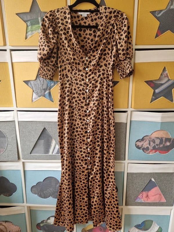 Never Fully Dressed Never fully dressed women's Leopard Midi Dress Size 10