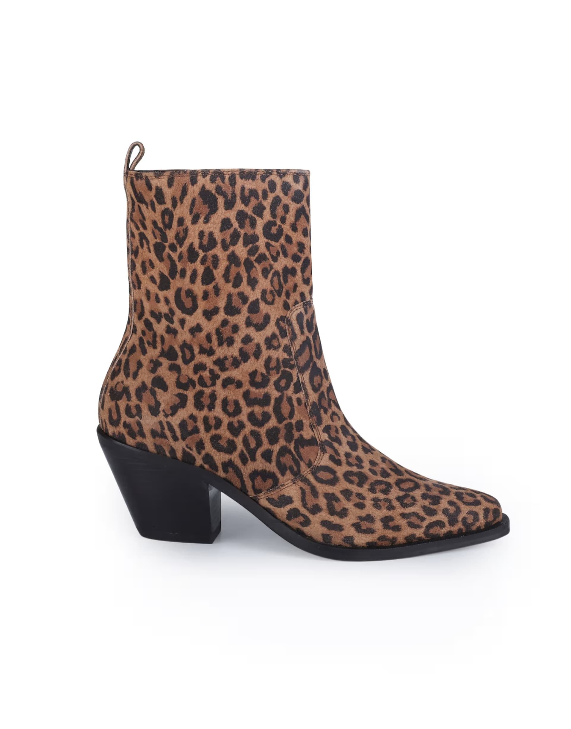 ASOS Off The Hook Bridge leopard-print leather block heel ankle boots in leopard