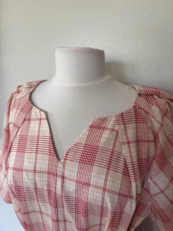 TU BNWT TU red cream check co-ord top & skirt 12-14