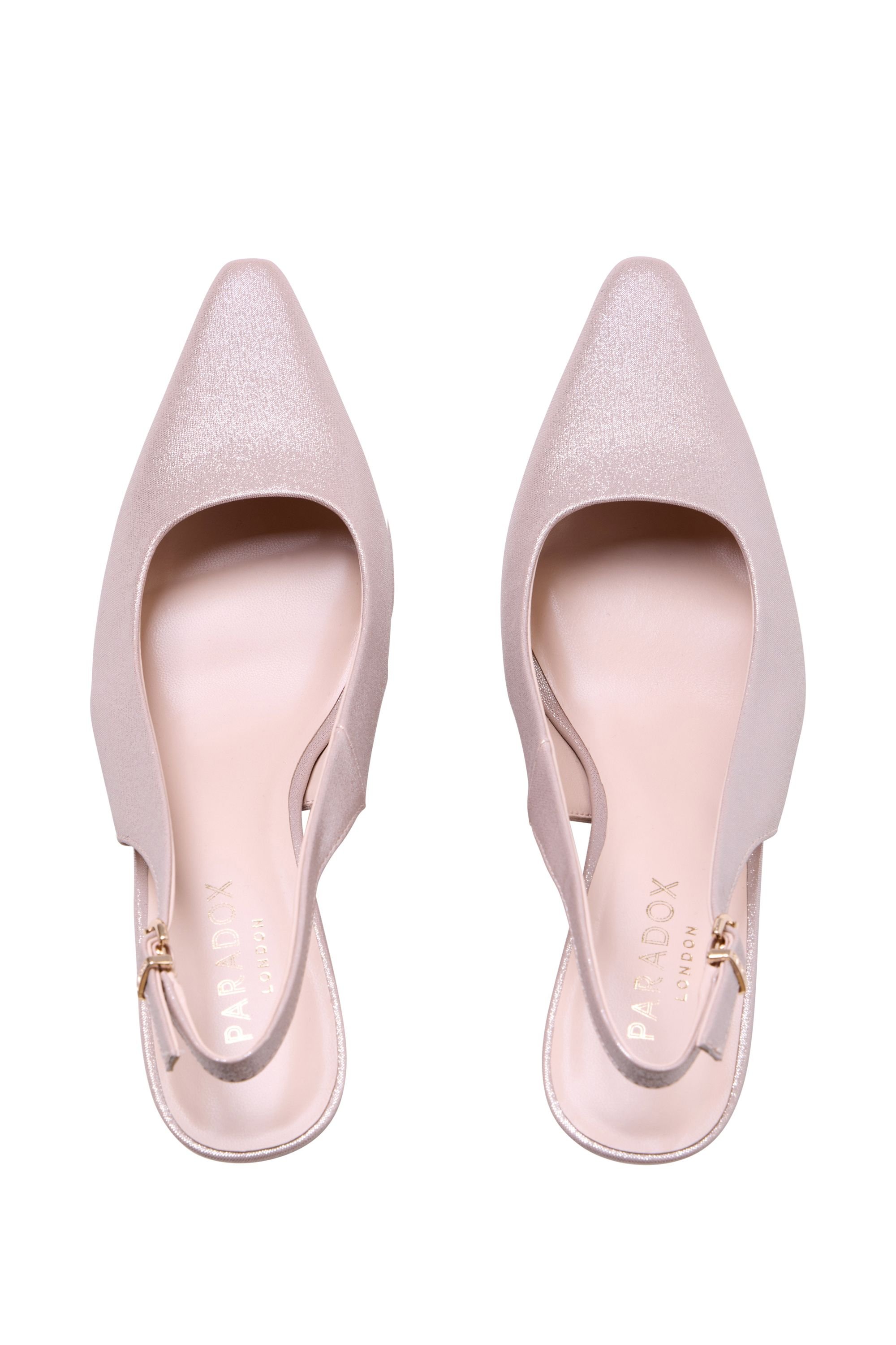 Paradox London Paradox London Women's Tuscany' Slingback Flared Heel Shoes in Pale Pink - 3